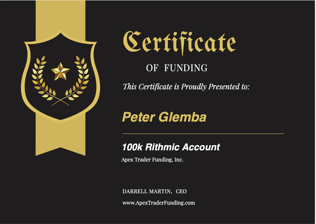 Peter Glemba certifikát 100k